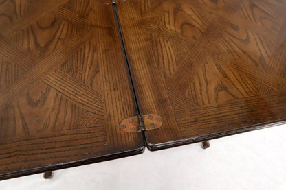 Henredon Cabriole Leg Parquet Flip Top Console to Dining Table