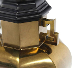 Pair of Brass Hexagon Shape Table Lamps