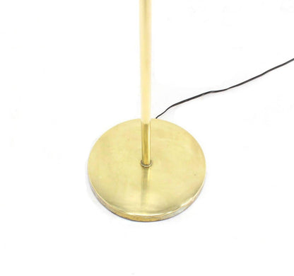 EstablishedLines Midcentury Brass Base Tripple Floor Lamp Three Fully Adjustable Chrome Shades
