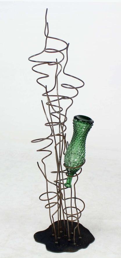 Wrought Iron Sculptural Wine Tree Rack
