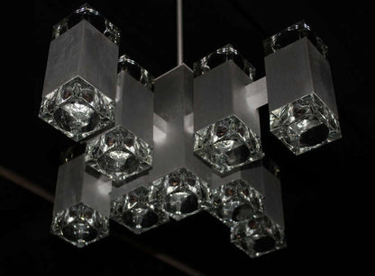 EstablishedLines Gaetano Sciolari Mid-Century Modern Seventeen Light Ice Cube Chandelier MINT!