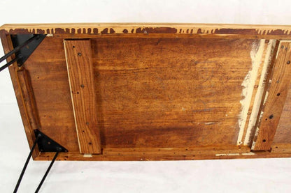 EstablishedLines Large Rectangular Vintage Solid Birch Top with Hairpin Leg Coffee Table