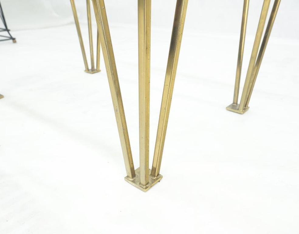 EstablishedLines Geometric Frame Style Legs  Rectangular Brass Plated Side Table w/ Glass Top