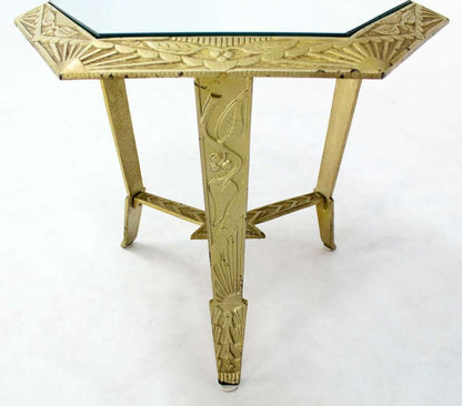 Fine Mid Century Modern Art Deco Hexagon Top Star of David Base Side End Table