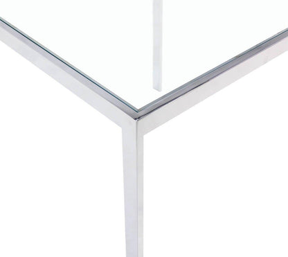 Square Cube Chrome Glass Top Game Small Dinning Dinette Table Bauhaus MINT