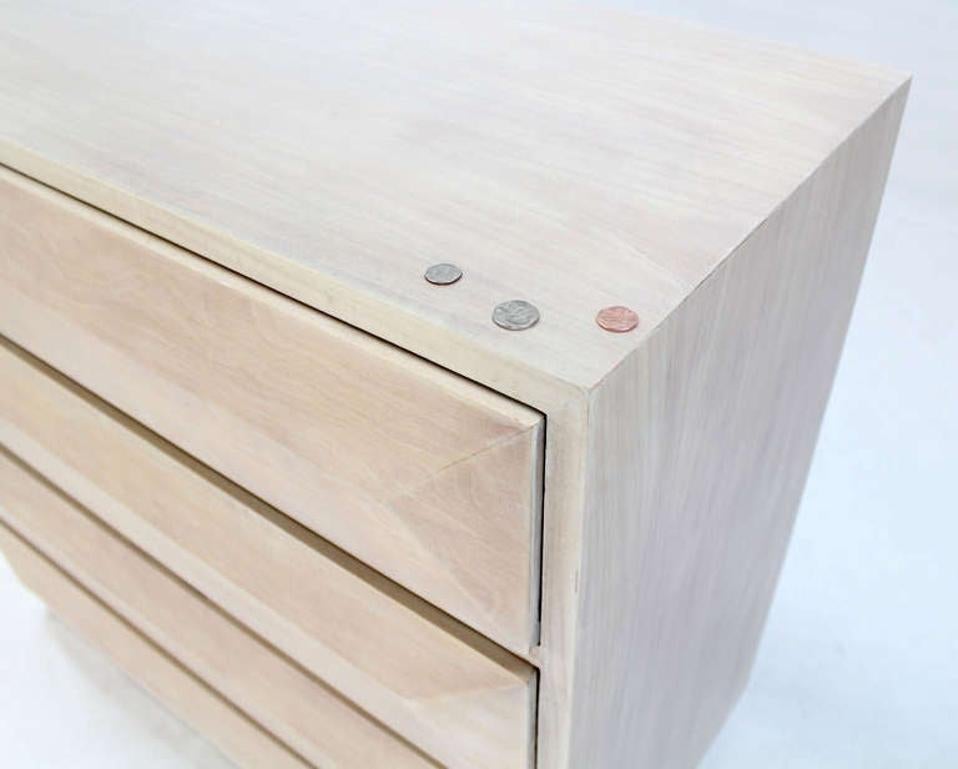 EstablishedLines Pair Solid Mahogany Raised Front Mid Century Modern Bleached Bachelor Chest MINT
