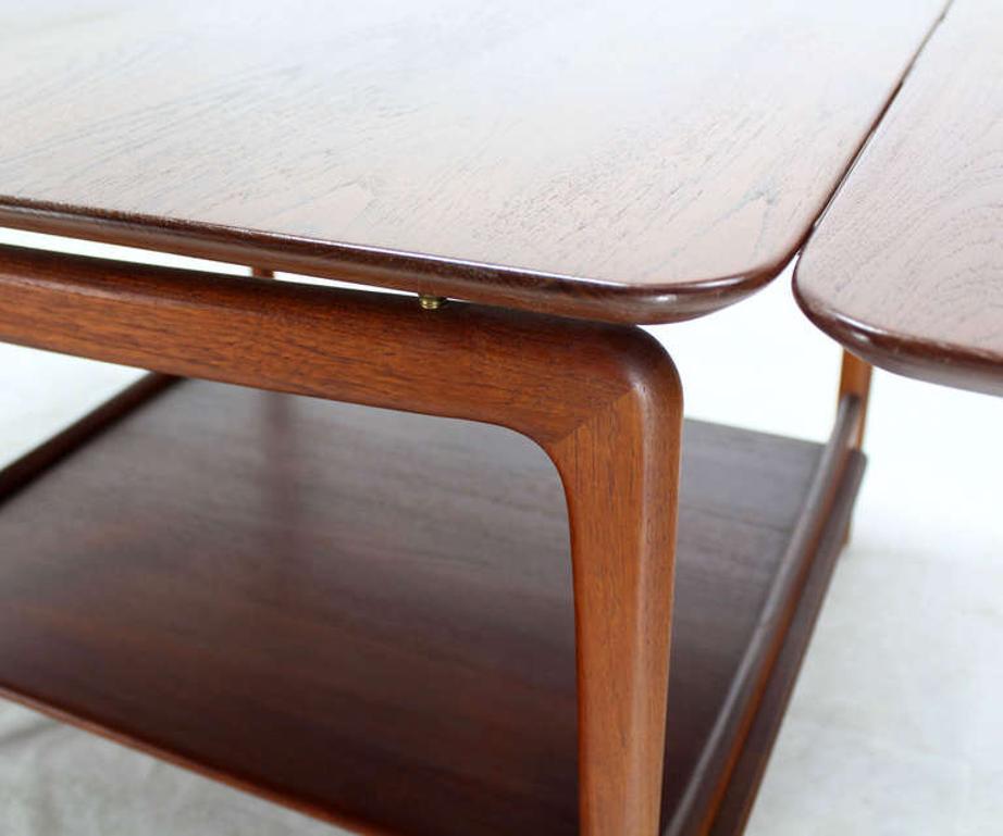 EstablishedLines John Stuart Danish Mid Century Modern Solid Teak Drop Leaf Coffee Center Table