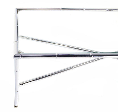EstablishedLines Mid Century Italian Modern Faux Bamboo X-Base Long Rectangle Coffee Table MINT!