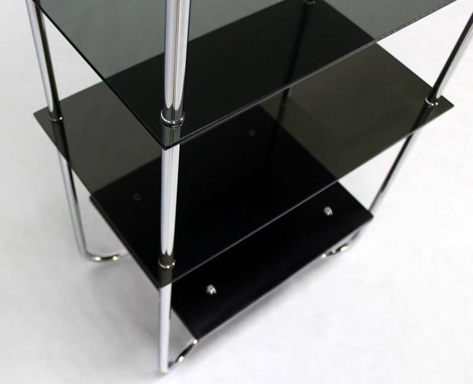 Mid Century Modern Tinted Smoked Lucite Shelves Bauhaus Style Etagere Wall Unit