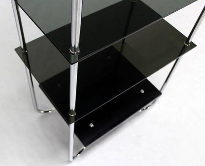 Mid Century Modern Tinted Smoked Lucite Shelves Bauhaus Style Etagere Wall Unit