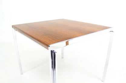 EstablishedLines Mid-Century Modern Stow Davis Walnut and Chrome 24"H Side Coffee End Table MINT!