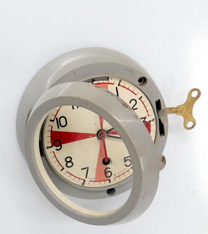 Midcentury Space Ship Era Wind Up Wall Clock 1960s Made in USSR