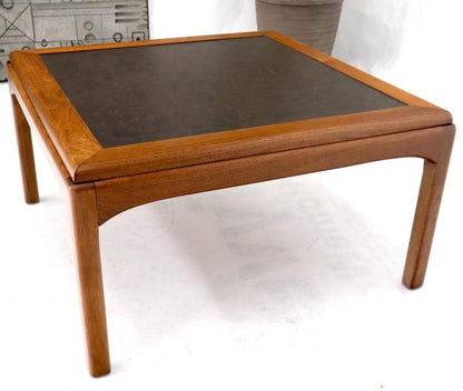 Square Oiled Walnut Faux Slate Top Coffee Table