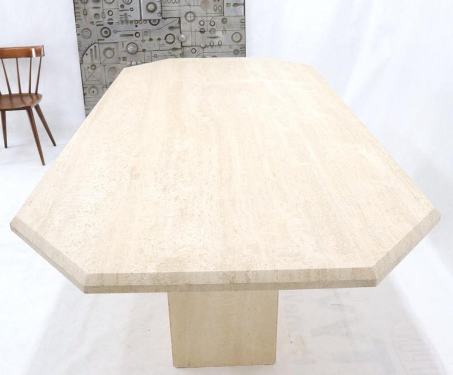 Large Rectangular Double Pedestal Travertine Dining or Conference Table