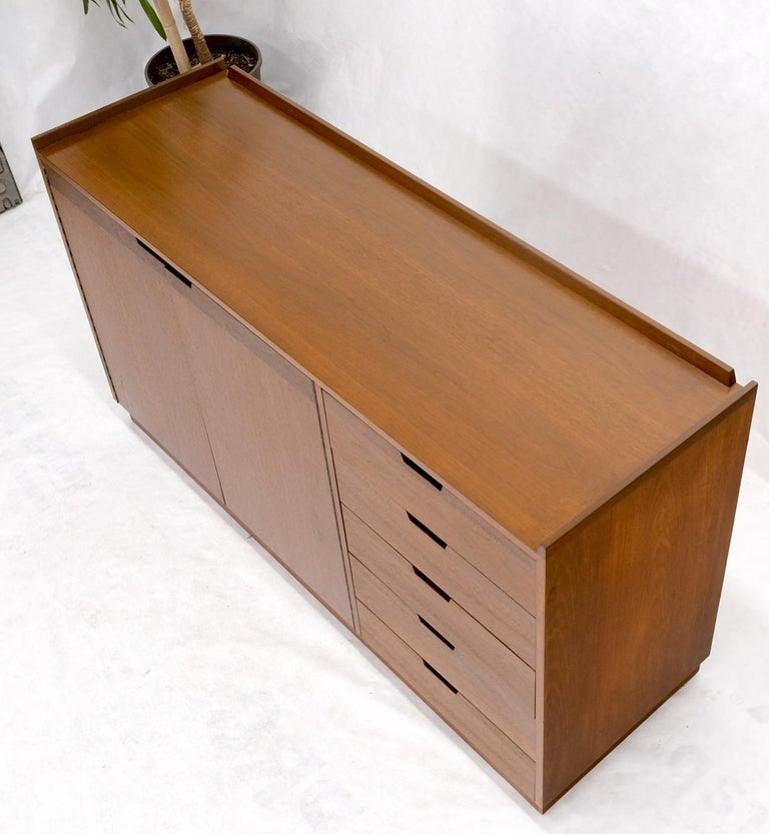 Mid-Century Modern 10 Drawers Walnut Gallery Top Dresser Credenza Double Doors