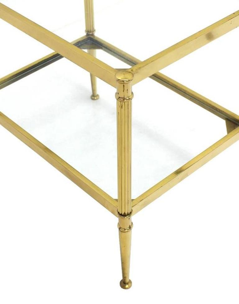 Set of Three Mid-Century Modern Brass Nesting End Tables