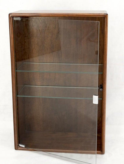 Solid Walnut Dovetailed Construction Design Glass Door Custom Hanging Cabinet