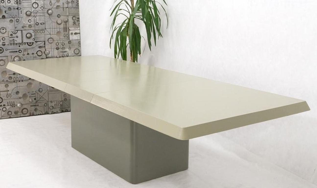 Oversize Pedestal Base Cloth Wrapped Dining Conference Table