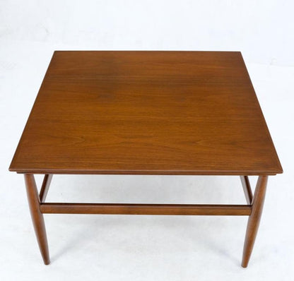 Danish Mid Century Modern Oiled Walnut Dowel Legs Square Coffee Table Mint!
