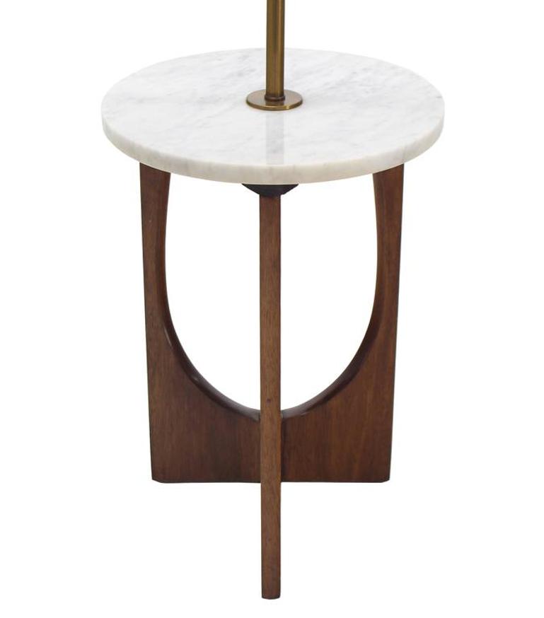 Walnut Base Marble-Top Table Lamp