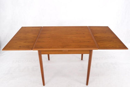 Danish Mid-Century Modern Square Teak Refectory Extension Boards Dining Table