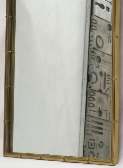 Faux Brass Bamboo Frame Rectangular Mirror