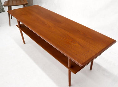 Danish Teak Mid-Century Modern Rectangular One Shelf Coffee Table