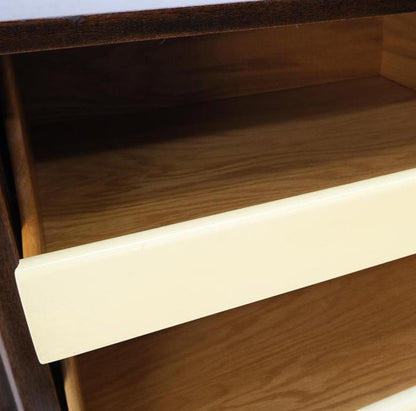 Espresso Harvey Probber Sliding Doors Compartment 12 Drawers Credenza Dresser
