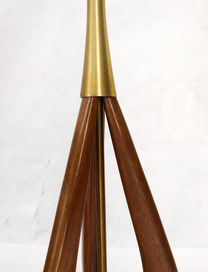 Pair of Oiled Sculptural Walnut Mid-Century Modern Table Lamps
