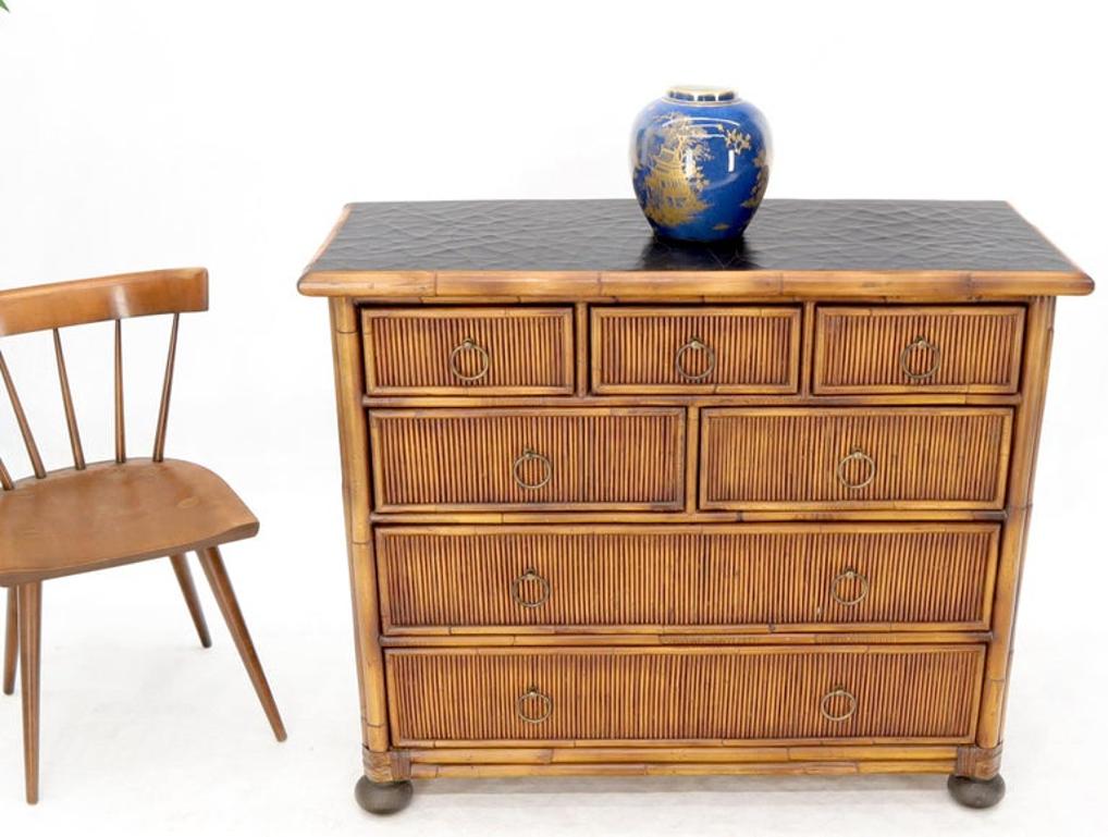 Rattan 7 Drawer Bachelor Chest of Drawers by Baker