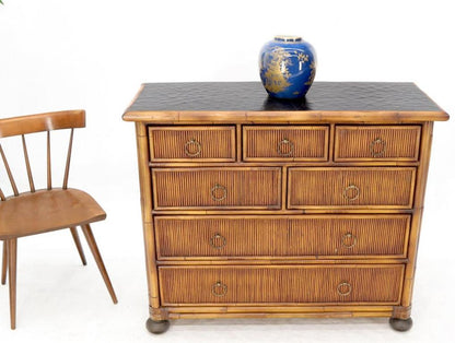 Rattan 7 Drawer Bachelor Chest of Drawers by Baker