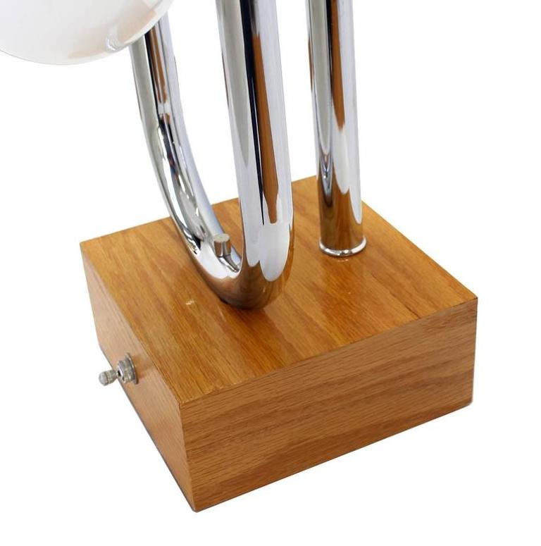 Chrome Bent Tube Design Mid-Century Modern Table Lamp