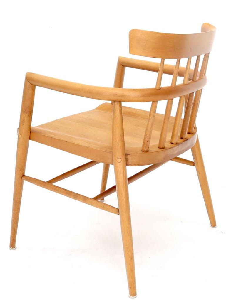 Solid Birch Barrel Back Bent Wood Spindle Back Armchair Desk Chair