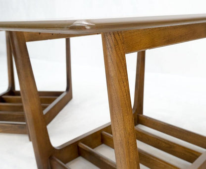 Pair of Mid-Century Modern Walnut End Side Tables w/ Shelf MINT!