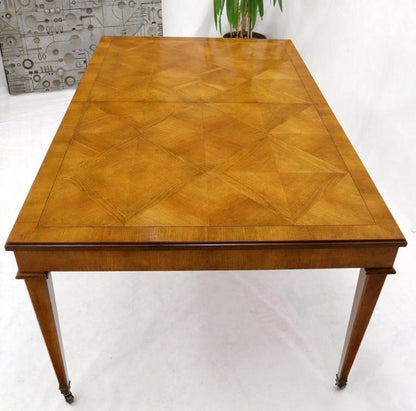 Baker Parquet Top Rectangle Dining Table with Two Extension Leaves Boards