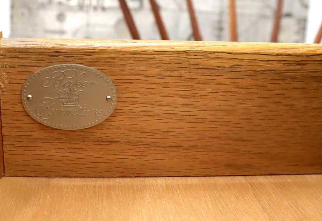Queen Ann Walnut One Drawer Lamp Side Table Stand by Baker