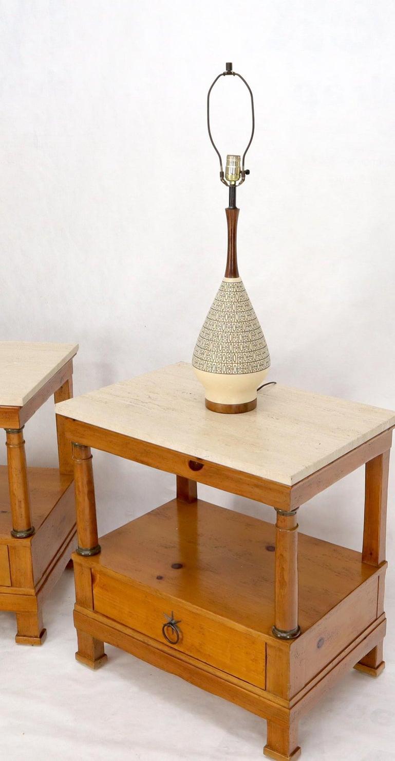 Pottery and Walnut Onion Shape Base Table Lamp, c. 1960's