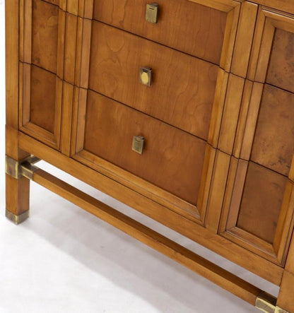 Travertine Top Three Drawers Bachelors Chest with Brass Pulls and Accents
