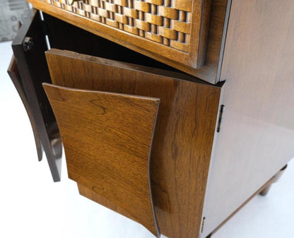 Heavy Turned Solid Walnut Legs Floating Lattice Ornament 1 Drawer Nightstand