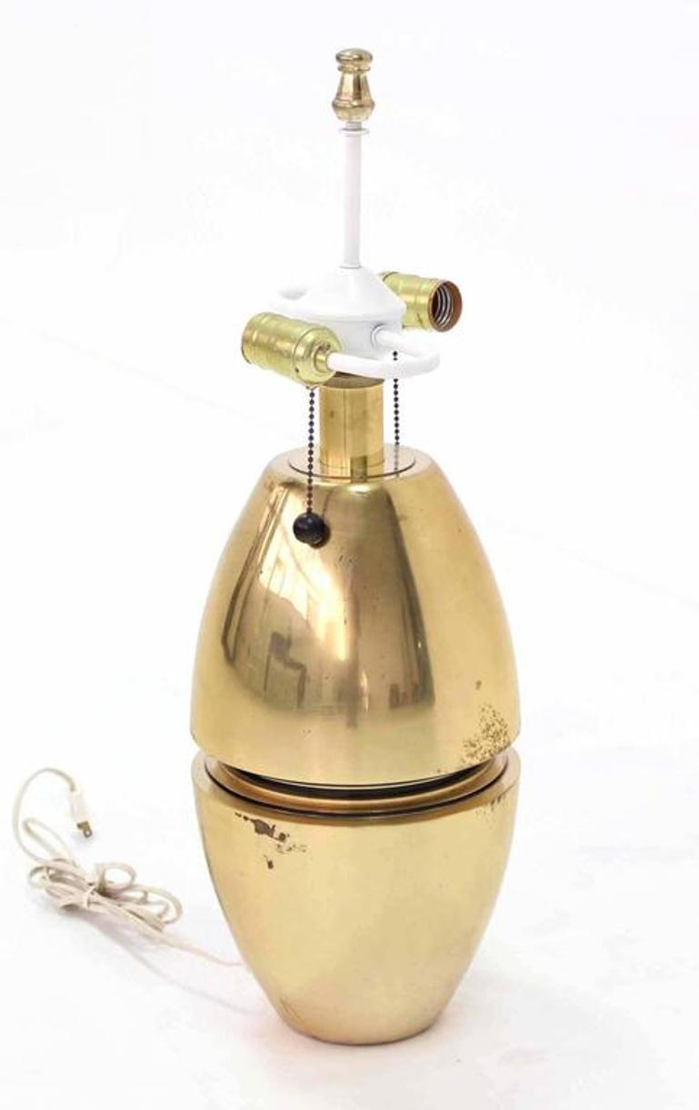 Heavy Brass Bullet Shape Table Lamp