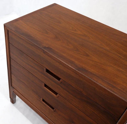 John Stuart Walnut 4 Drawer Bachelor Chest Small Dresser