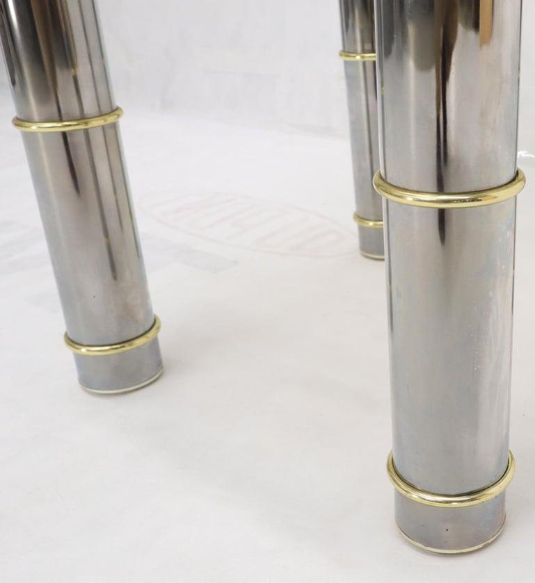 Chrome Brass Smoked Glass Round Side Table Stand