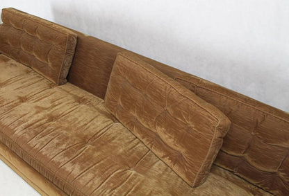 Mocha Velvet Platform Base Mid-Century Modern Sofa