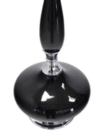 Black Pottery and Chrome Fenial Shape Table Lamp
