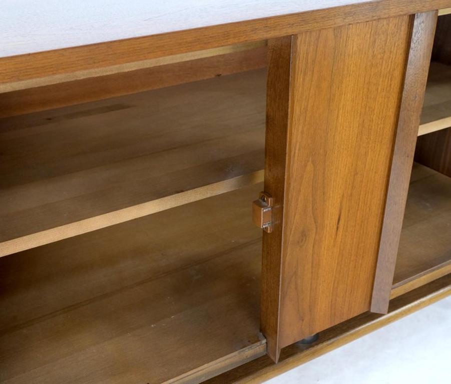 Mid-Century Modern Walnut Two Doors Floating Base Small Petit Credenza Mint