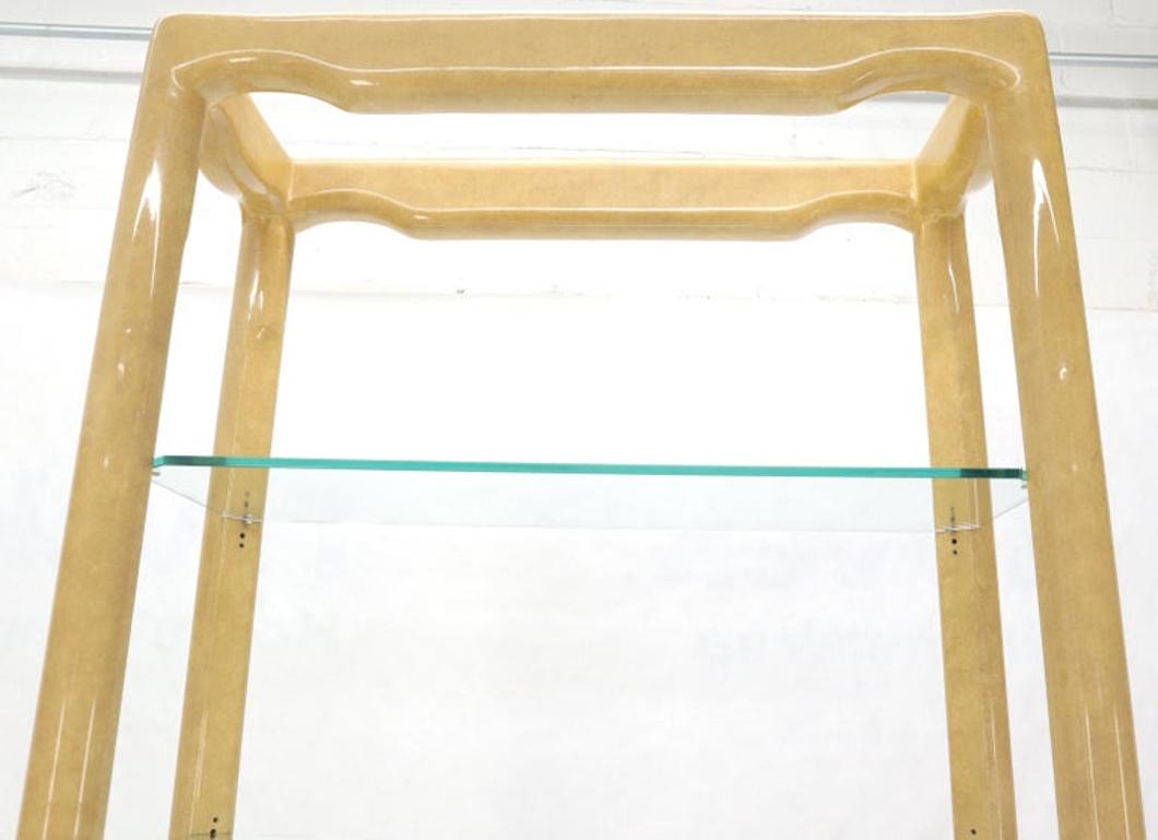 Faux Large Parchment Tall Étagère Shelving Unit