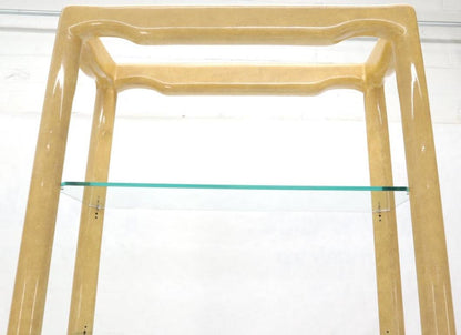Faux Large Parchment Tall Étagère Shelving Unit