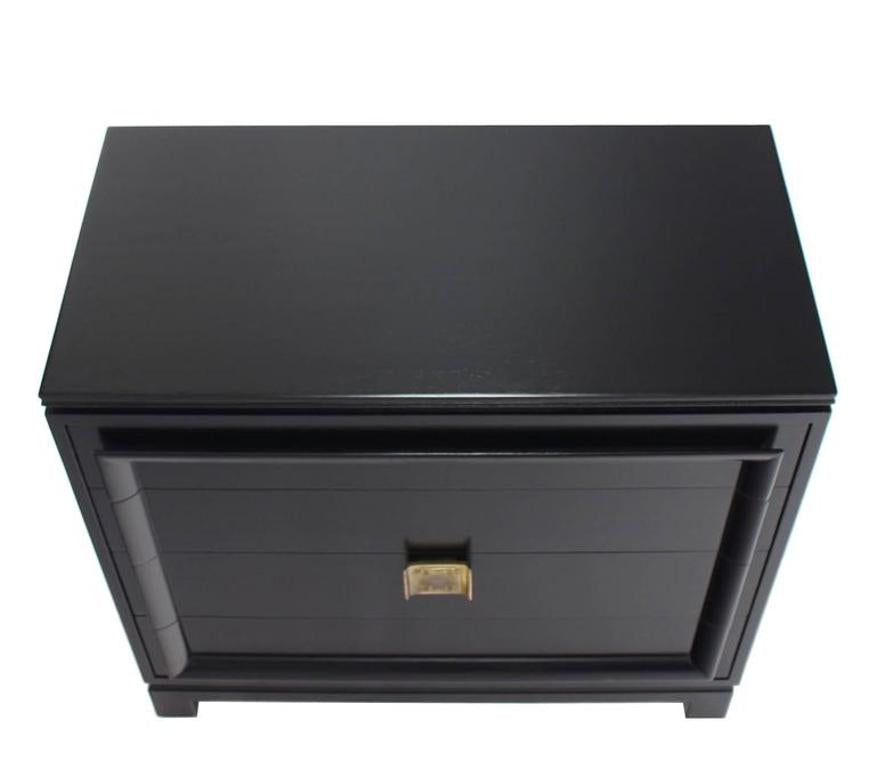 Black Lacquer Four Drawer Bachelor Chest