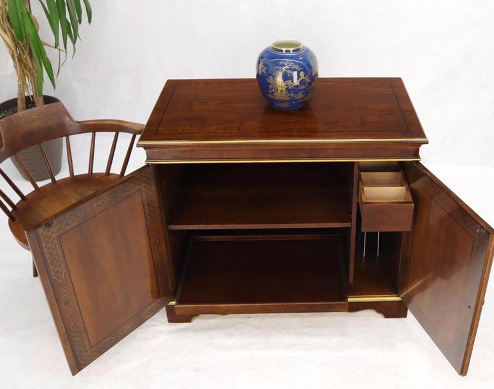Painted Chinoiserie Two Doors Server Cabinet by Drexel
