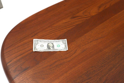 Compact Solid Teak Danish Mid-Century Modern Dining Table with Two Leaves
